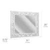 Hand-Carved Floral Wood Medallion Panel and Decor Mirror - White